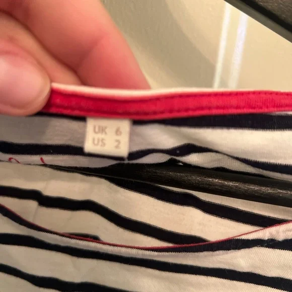 Boden woman top long sleeves stripes embroidered flowers size 2 - Picture 4 of 7